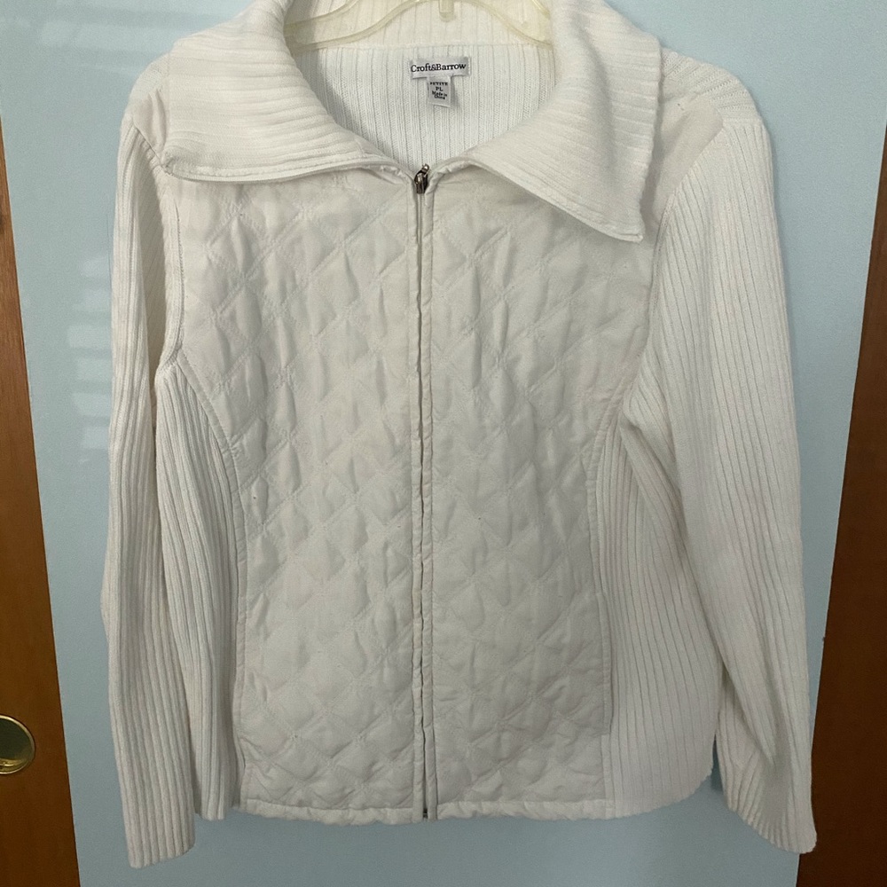 Zipper Cardigan with Quilt Torso, Sweater Sleeves